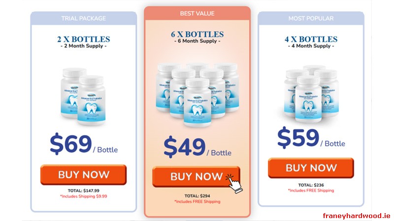 Where To Buy Dentolyn And Is It Worth The Price?Dentolyn is primarily available through its official online website rather than physical pharmacies or mass retailers. This direct-to-consumer model is commonly used for specialty oral health supplements to control quality, storage, and authenticity. We summarize the standard package options listed on the official website at the time of writing. Prices may change and should be confirmed before purchase. Package Total Price Price Per Bottle Savings Price Per Serving* Estimated Daily Cost 1 Bottle (30-day supply) ~$69 ~$69 — ~$2.30 ~$2.30/day 3 Bottles (90-day supply) ~$177 ~$59 ~$30 ~$1.97 ~$1.97/day 6 Bottles (180-day supply) ~$294 ~$49 ~$120 ~$1.63 ~$1.63/day *Serving estimates are based on a standard one-month supply per bottle, as indicated by the manufacturer. Multi-bottle packages lower the per-bottle and daily cost, which may suit users planning longer-term use rather than short trials. Dentolyn purchases made through the official website are typically covered by a money-back guarantee, allowing returns within a stated timeframe if the product is unused or does not meet expectations. Shipping policies, delivery times, and eligibility for refunds vary by region and should be reviewed at checkout. How to buy Dentoly safely: To avoid counterfeit products, Dentolyn should be purchased only through the official website. Third-party marketplaces offering steep discounts may not guarantee authenticity, proper storage, or refund eligibility. Dentolyn is sold on the official website with bundle pricing that lowers daily cost, best suited for long-term oral care support.