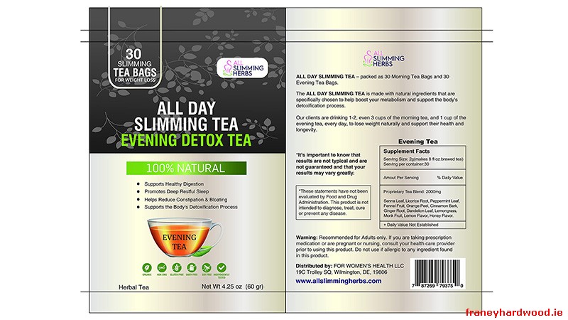 All Day Slimming Tea contains plant-based ingredients for gentle digestion and mild daily support.