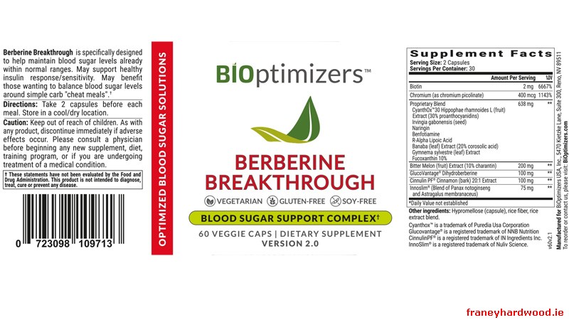 Berberine Breakthrough supplement facts and ingredient label