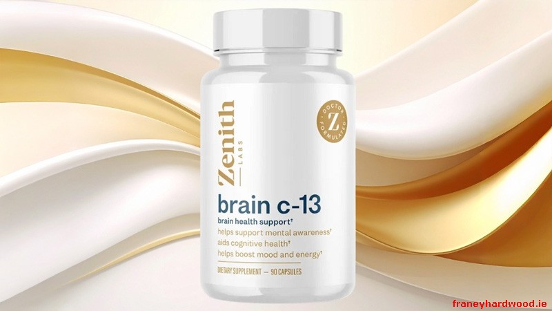 Brain C-13 supplement bottle designed to support focus, memory, and cognitive performance
