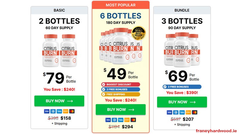 CitrusBurn uses bundle pricing, with larger packages lowering the daily cost.