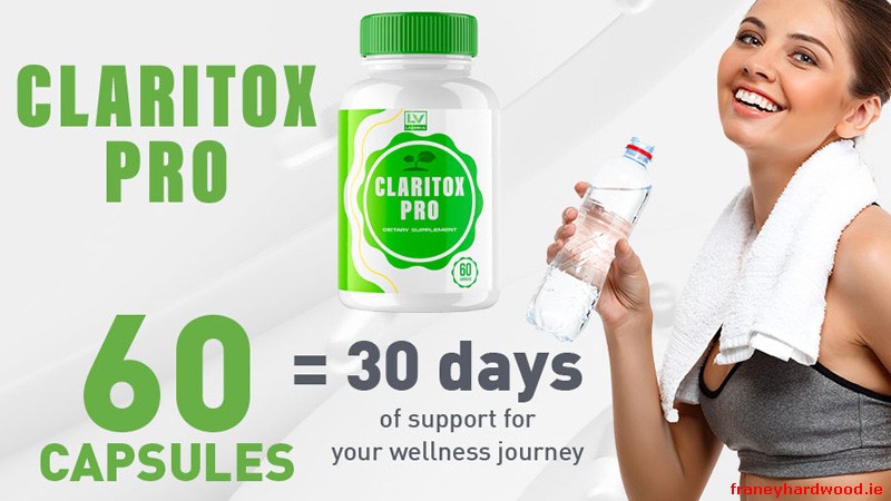 Usage instructions for Claritox Pro, showing dosage and frequency for use.