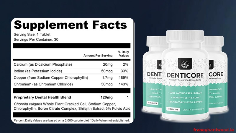 Denticore ingredients are meant to support gums and enamel, but the proprietary blend makes the exact dosages unclear.