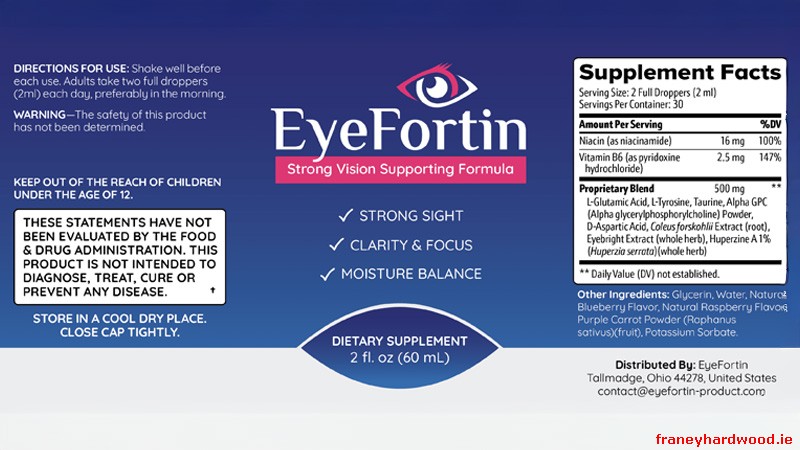 Eye Fortin supplement facts and ingredients