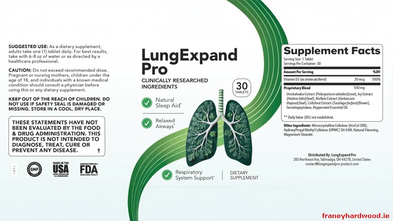 LungExpand Pro ingredients label with herbal and vitamin D3 content.