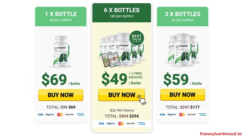 LungExpand Pro pricing plans for 1, 3, and 6-month supplement supply.