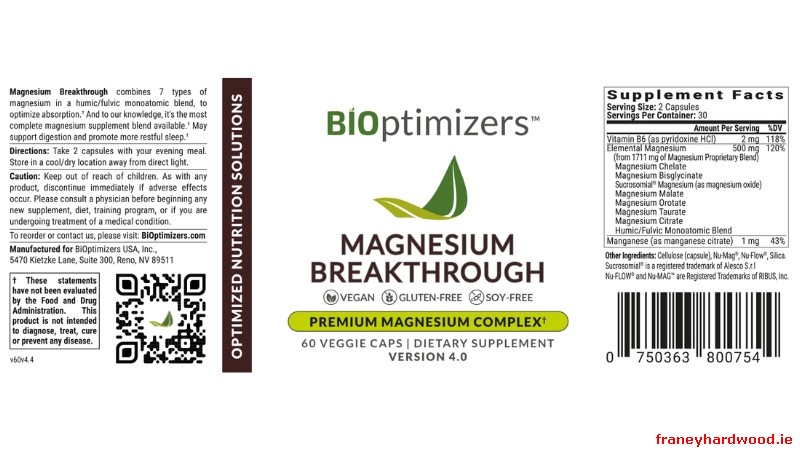 Magnesium Breakthrough supplement facts label