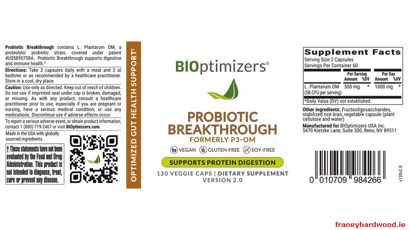 Probiotic Breakthrough supplement facts and ingredients label