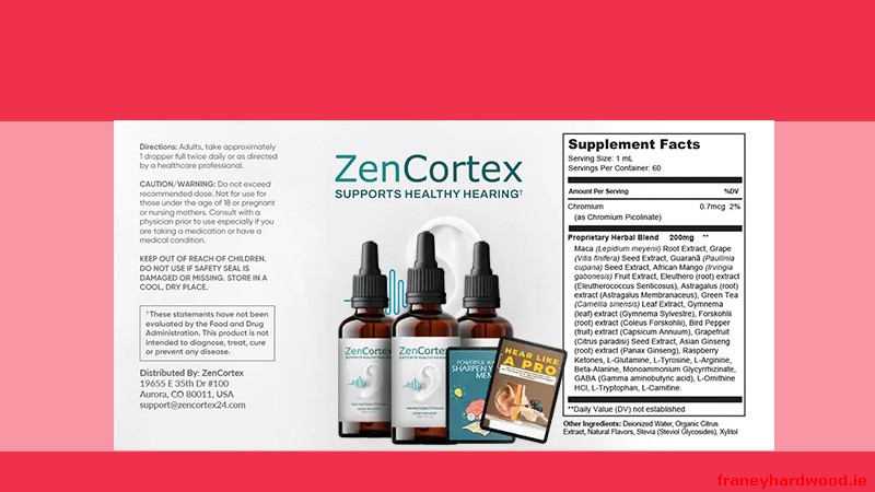 ZenCortex label showing the official ingredients and dosage